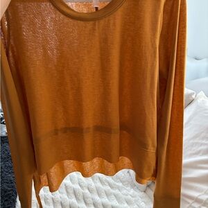 FP Movement by Free People Sheer Long Sleeve Top - Orange